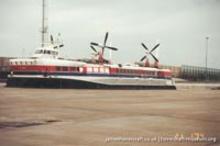 SRN4 Swift (GH-2004) being repaired after an incident at Dover